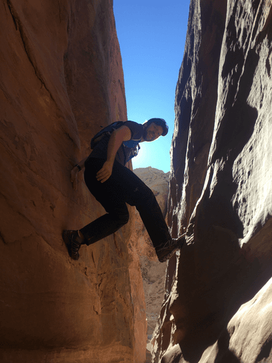 hiking in slot canyon